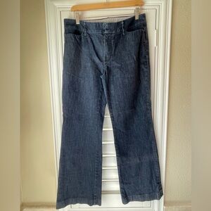 Banana Republic Premium denim Classic trouser jeans dark blue wide leg size 10P